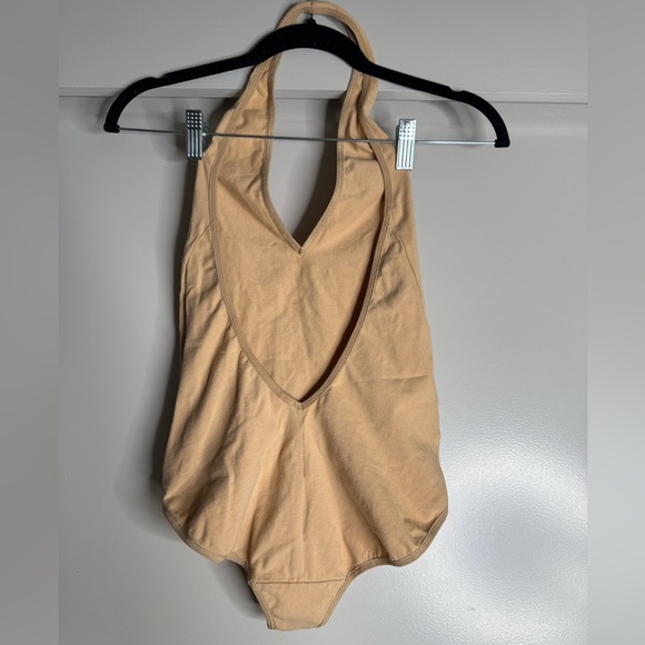 American Apparel Tan/Beige Backless & Halter Bodysuit (Size Small) - Picture 4 of 4